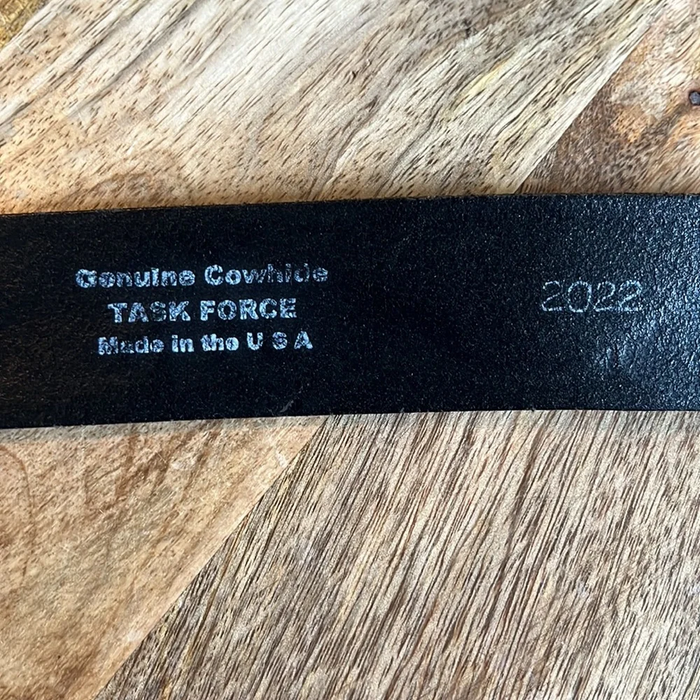 Vtg HARLEY DAVIDSON Size XL 42-44 Embossed Eagle Belt Black Thick Leather Silver - Picture 12 of 16